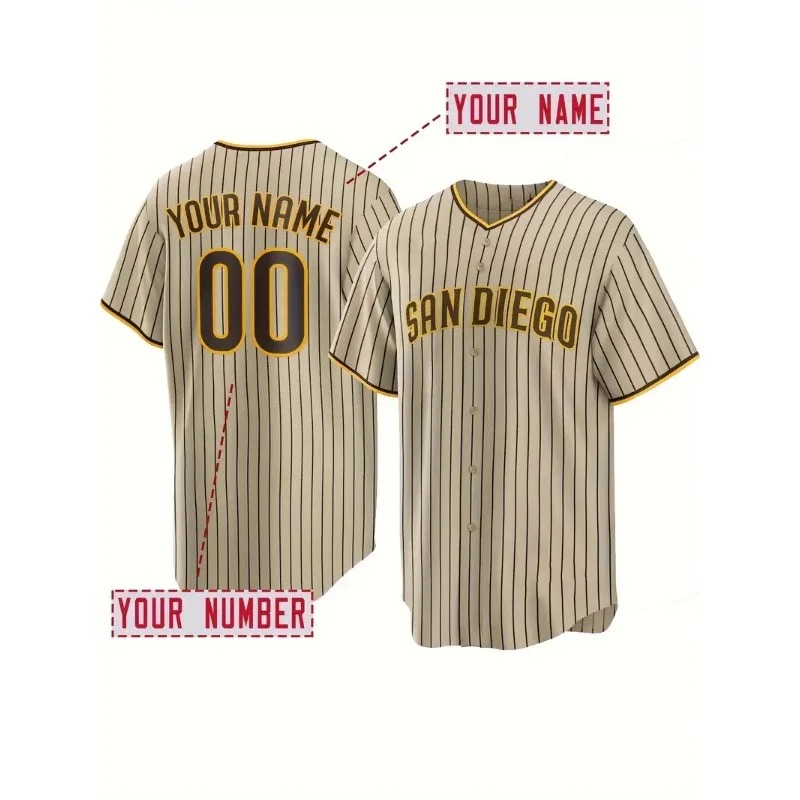Embroidery Font - Camiseta de béisbol bordada con nombre
