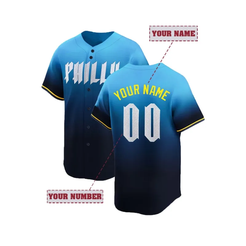 Embroidery Name - Camiseta de béisbol bordada con nombre