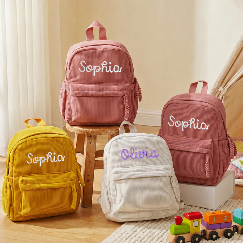 Embroidery Name - Mochila Personalizada de Pana para Niños