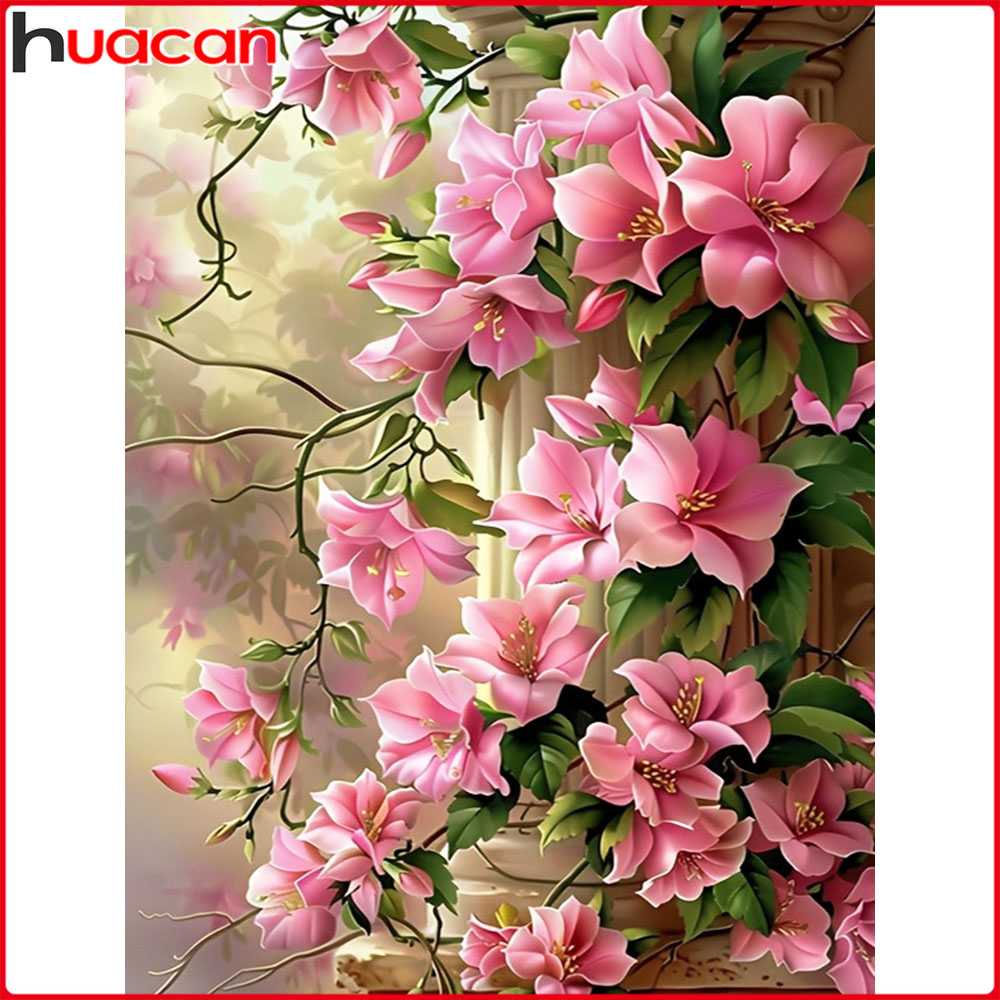Embroidery Hoop Square - Huacan DIY pintura de diamante Azalea