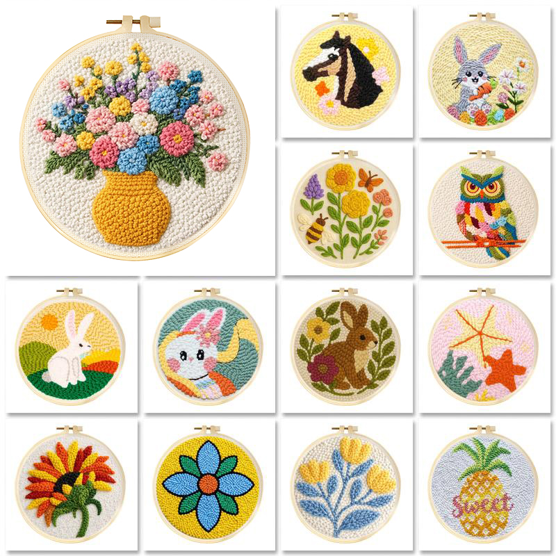 Embroidery Hoop Square - Kits de bordado Punch Needle DIY