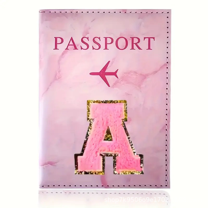 Embroidery Font - Porta Pasaportes de Cuero PU Rosa