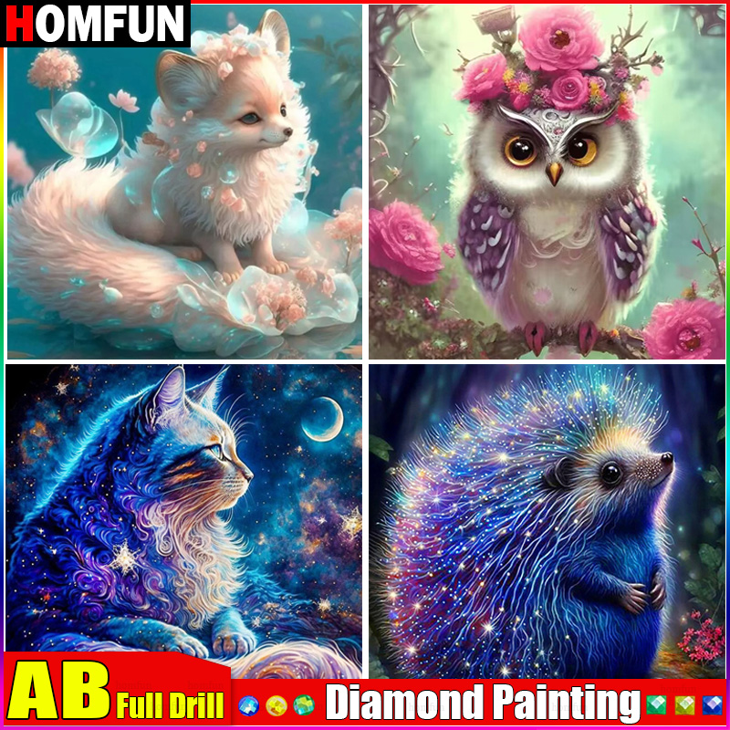 Embroidery Roll Pattern - HOMFUN-pintura de diamante completo AB, bordado