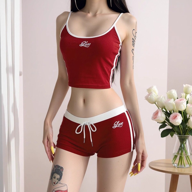 Embroidery Font - Conjuntos a juego para mujer: Tops
