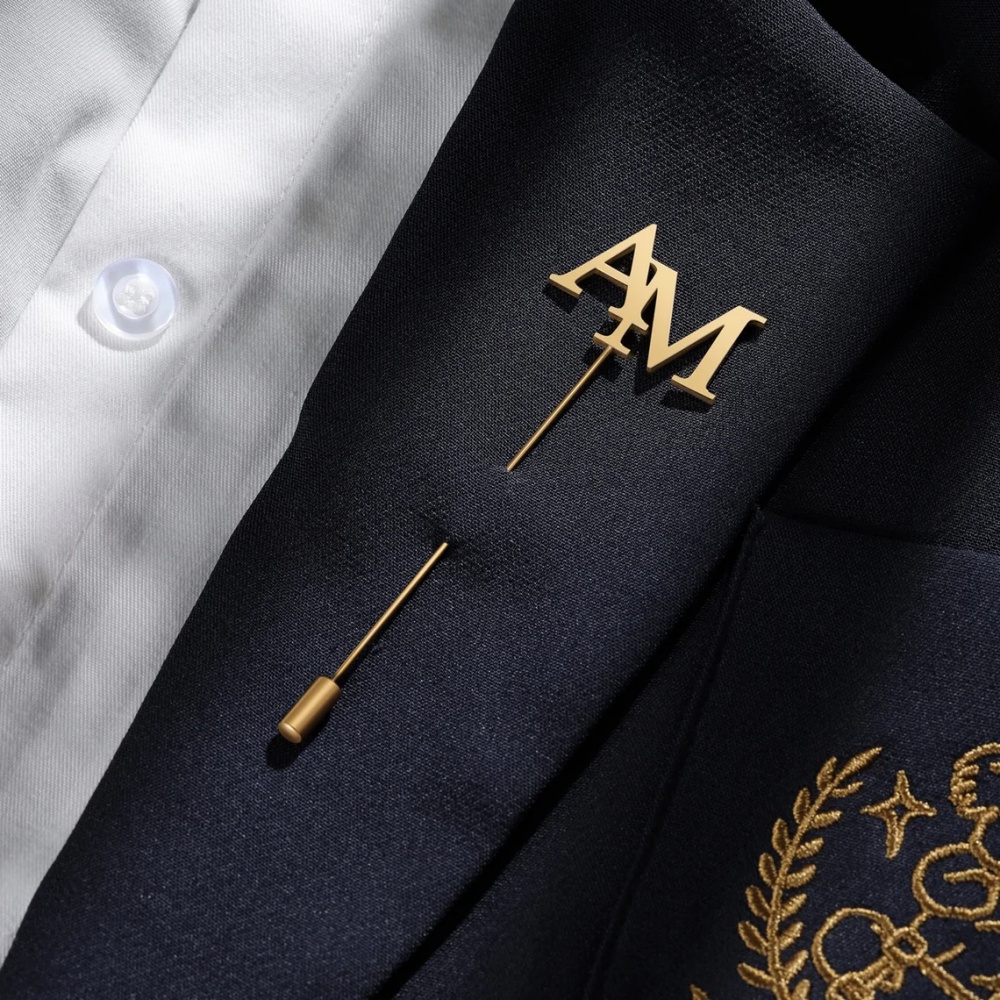Embroidery Name - Broche con Iniciales Personalizadas para Hombre,