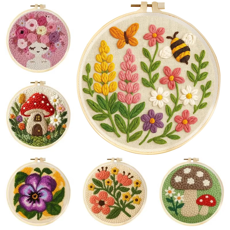 Kits de bordado con aguja perf - Embroidery Hoop Square reseña y precio