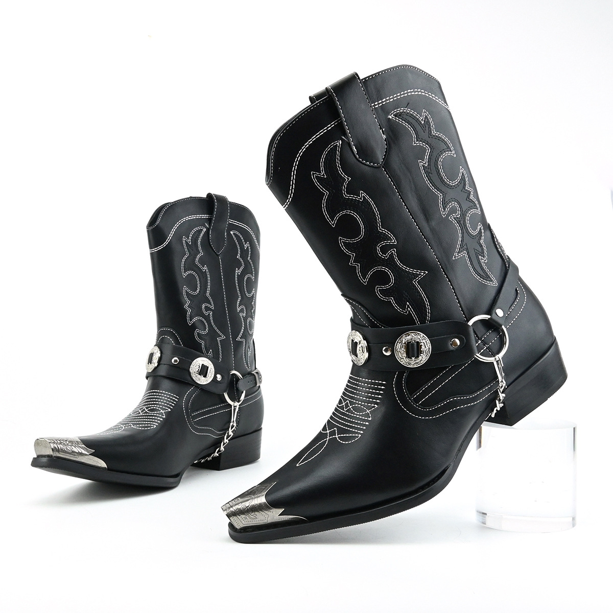 Botas de cuero estilo western  - Embroidery Ring reseña y precio