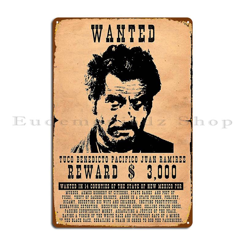 Wanted Tuco Ramirez letrero de - Embroidery Studio reseña y precio