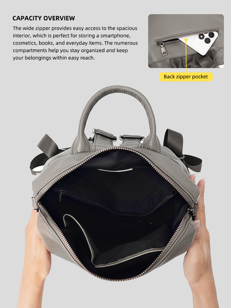 Mochila Zency Premium de Cuero - Embroidery Font reseña y precio