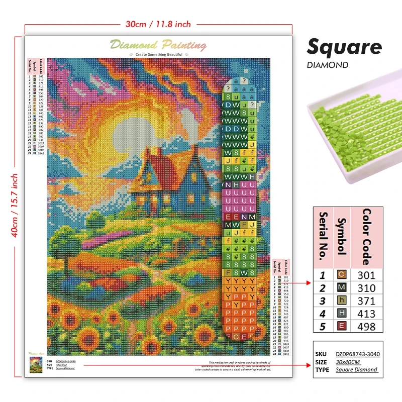 Pintura de Diamantes 5D con Di - Embroidery Roll Pattern reseña y precio