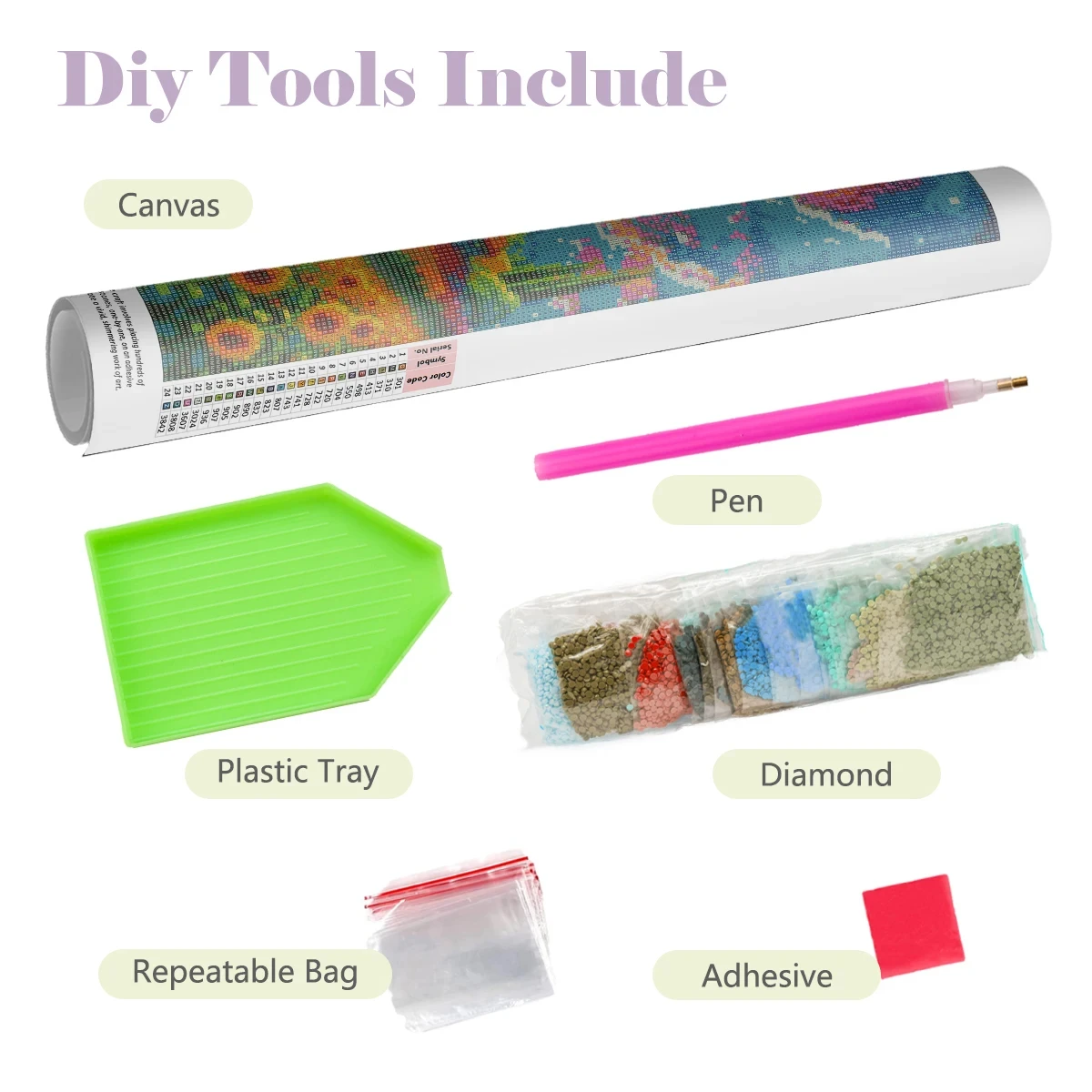 Pintura de Diamantes 5D con Di - Embroidery Roll Pattern reseña y precio