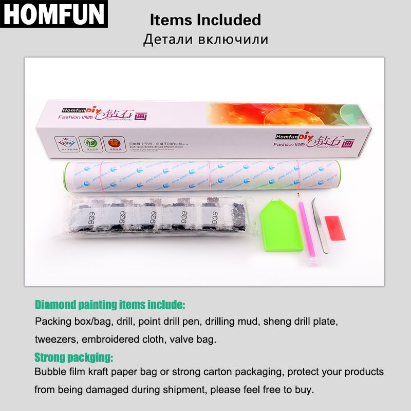 HOMFUN-Bordado de diamantes co - Embroidery Roll Pattern reseña y precio