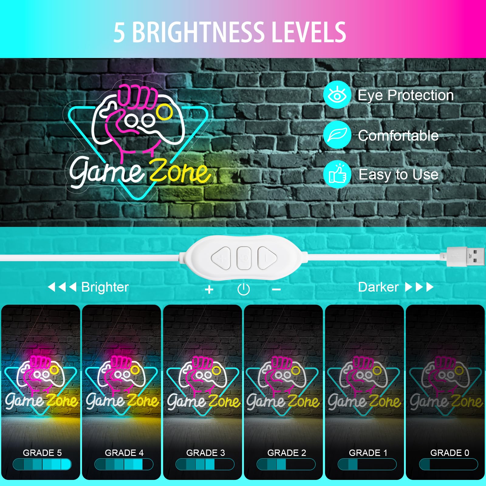Juego Zome letrero de neón LED - Embroidery Studio reseña y precio
