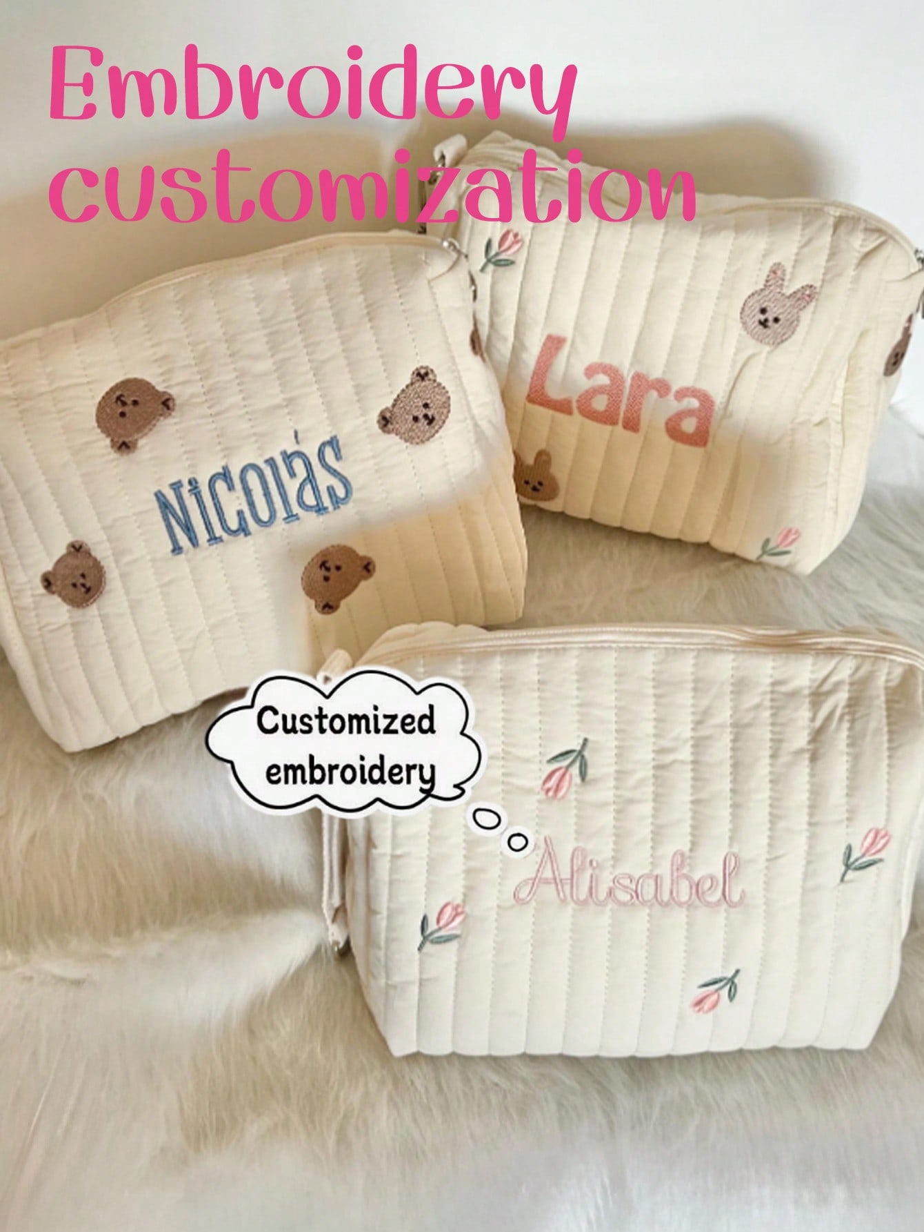 Bolsa de pañales para bebé con - Embroidery Name reseña y precio